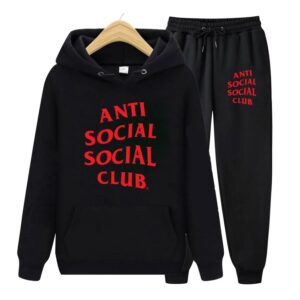 Anti Social Social Club Red Text Tracksuit