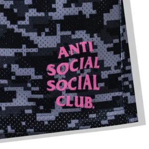 ASSC Pixel Camo Shorts Black logo