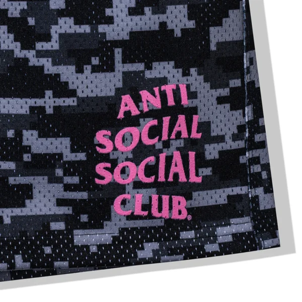 ASSC Pixel Camo Shorts Black logo