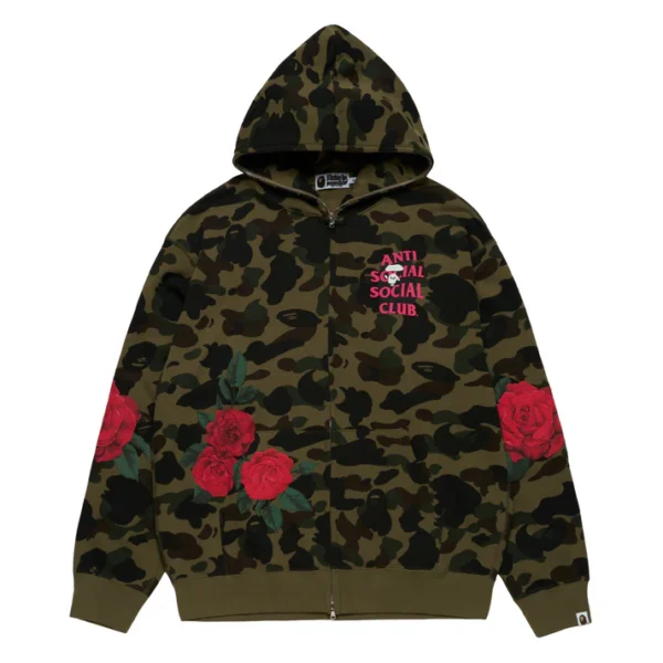 BAPE X ASSC FULL ZIP HOODIE M