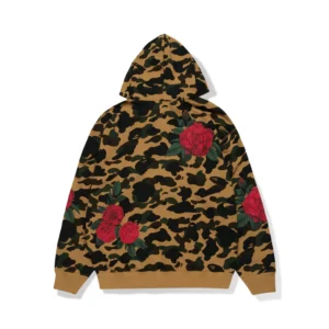 BAPE X ASSC FULL ZIP HOODIE M Yellow Back