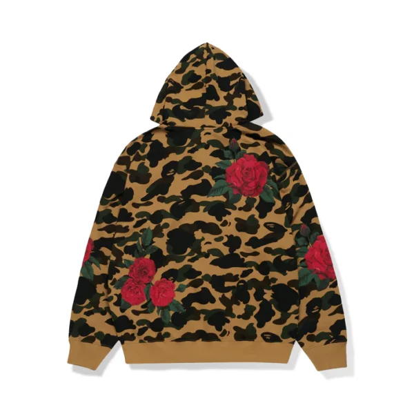 BAPE X ASSC FULL ZIP HOODIE M Yellow Back