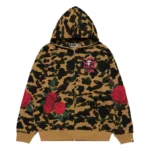 BAPE X ASSC FULL ZIP HOODIE M Yellow Front