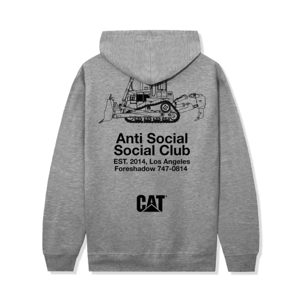 ASSC X CAT Company Hoodie Ath heather Back