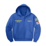 ASSC X Goodyear Catch The Feeling Zip Hoodie Royal Front